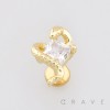 COILING SNAKE DESIGN WRAPPING CZ PUSHIN (THREADLESS) 316L SURGICAL STEEL LABRET SET